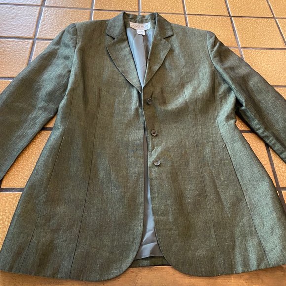 Jones Wear Women's Vintage Green 3 Button Blazer Size 8 - Picture 6 of 11
